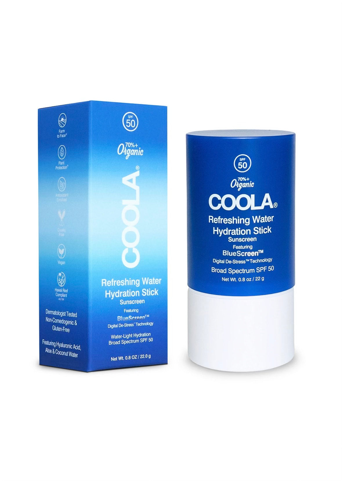 Bâton hydratant, eau Rafraîchissante Crème Solaire Visage Bio SPF 50